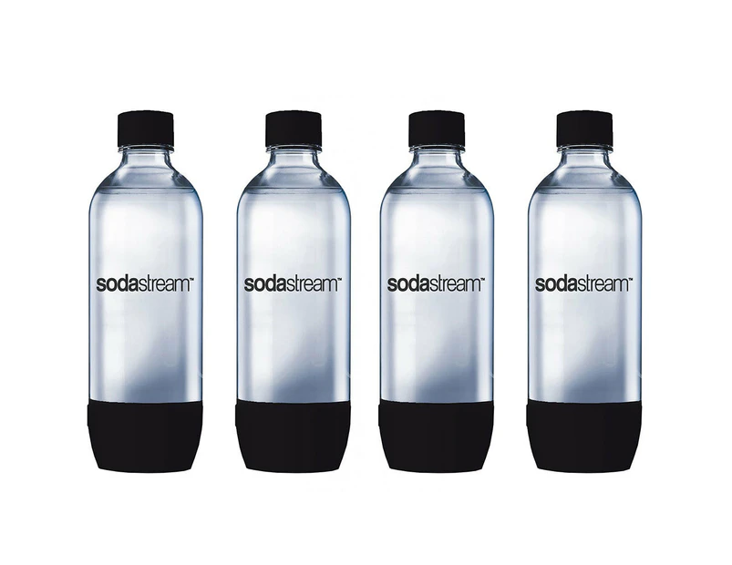 4x SodaStream Carbonating BK 1L Bottle for Drink Maker Source Metal/Play/Spirit