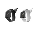 2pc X-Doria Stainless Steel Mesh Band Strap For 44mm-42mm Apple iWatch BLK & SLV