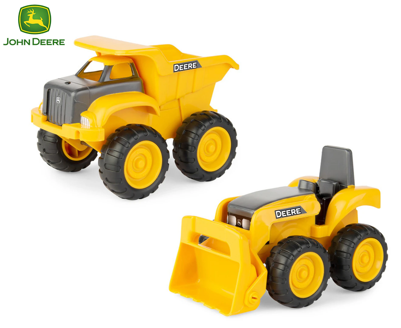 John Deere 15cm Sandbox Kids Dump Truck w/ Tractor Loader Play/Toys/18m+ Yellow