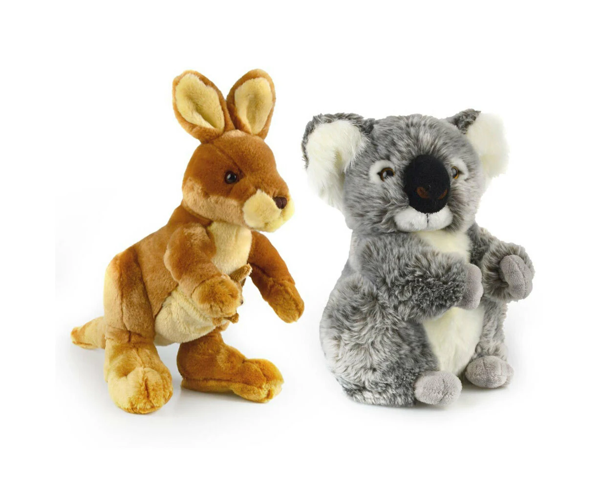 2PK Korimco Kids/Children Small Kangaroo & Koala Plush Soft Animal Stuffed Toy