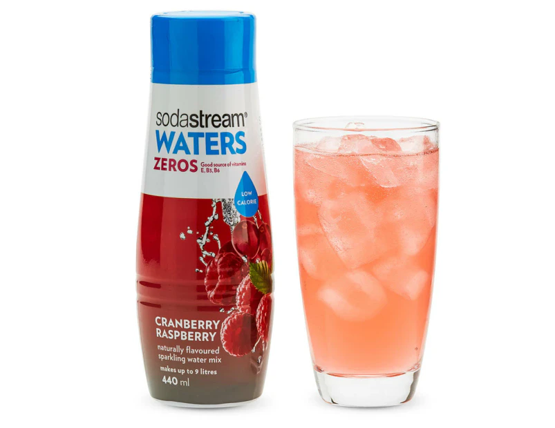 SodaStream Zeros Cranberry Raspberry 440ml/Sparkling Soda Syrup Mix - Low Sugar