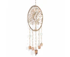 Willow & Silk 60cm Tree of Life w/ Beads & Bells Hanging Chime - Antique Gold/Clear