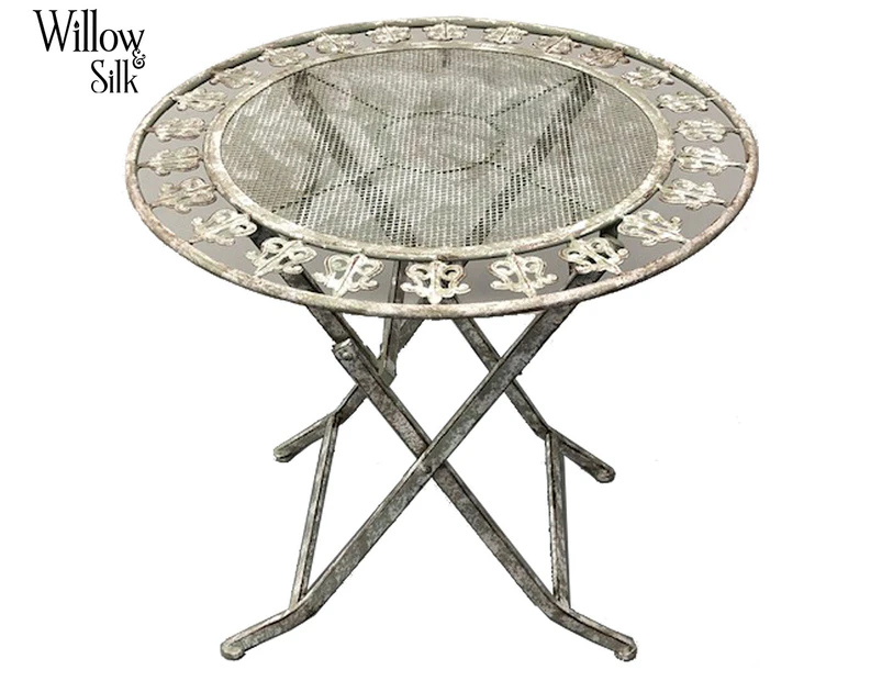 Willow & Silk Riviera Round Table - Distressed Grey