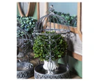 Set of 2 Willow & Silk Nested Baroque Plant Cages - Antique Grey