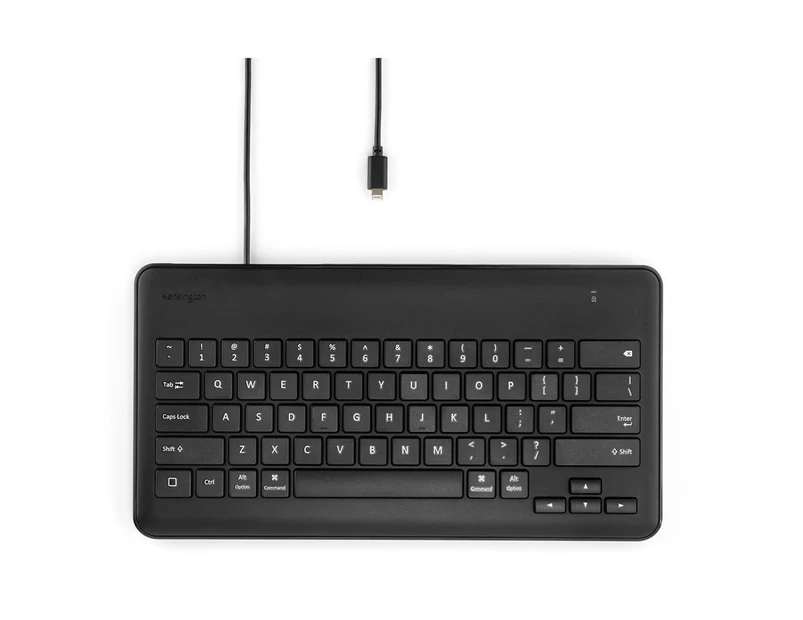 Kensington Black Wired Keyboard w/Lightning Connector for Apple/iOs/iPad Tablets