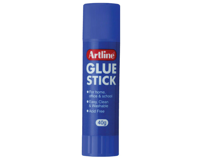 Artline 40g Glue Stick Adhesive School/Office Washable Acid Free Paste Clear