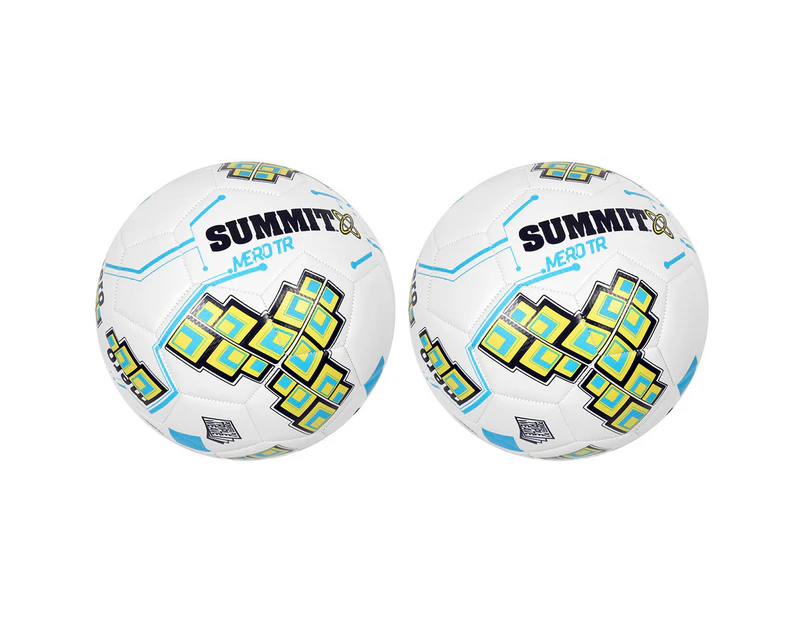2PK Summit Size 5 White Club Trainer Soccer Ball/Football Sport Ball Game