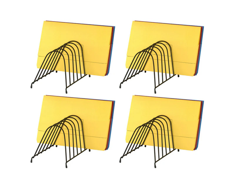 4PK Marbig Wire Angled Desk Paper/Folder Holder/Rack 6 Slot Organiser for Office