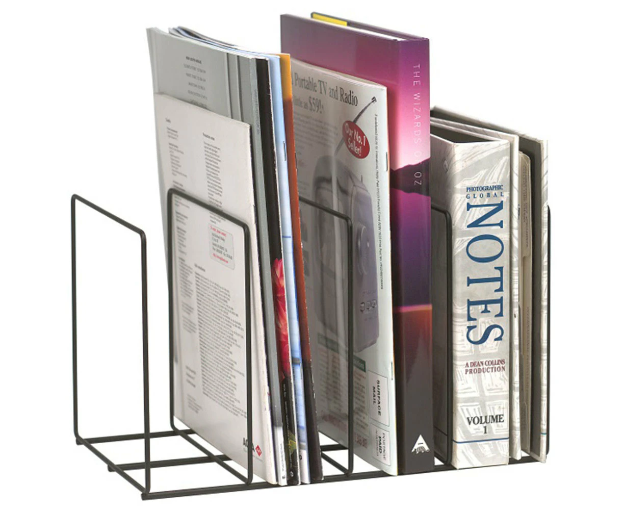 Marbig Wire Instyle Book/Magazine Rack Holder 4 Slot Desk Organiser Office/Home