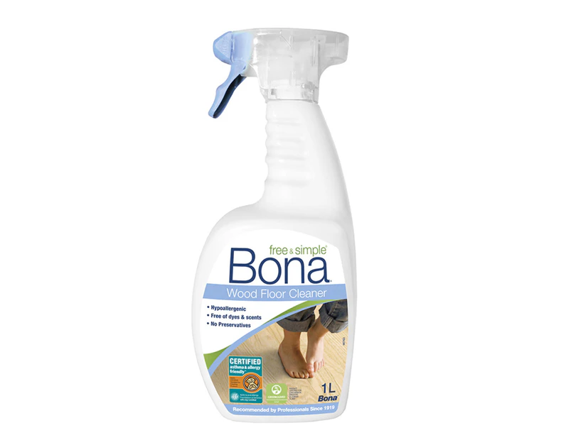 Bona 1L Hypoallergenic Wood/Timber Floor Cleaner Spray Maintenance/Cleaning