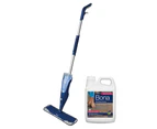 Bona Spray Mop w/ Microfibre Pad/850ml Wood Floor Cleaner Cartridge/2.5L Refill