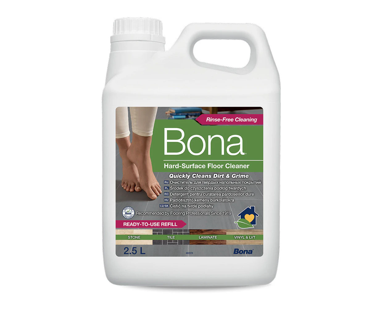 Bona 2.5L Stone Tile & Laminate Refill Maintenance for Floor Surface Cleaning