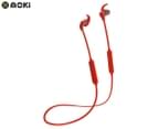 Moki Hybrid Bluetooth Earphones - Red 1