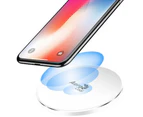 AeroCool Slimline 10W Qi Fast Wireless Charger for Android/Apple w/Light White