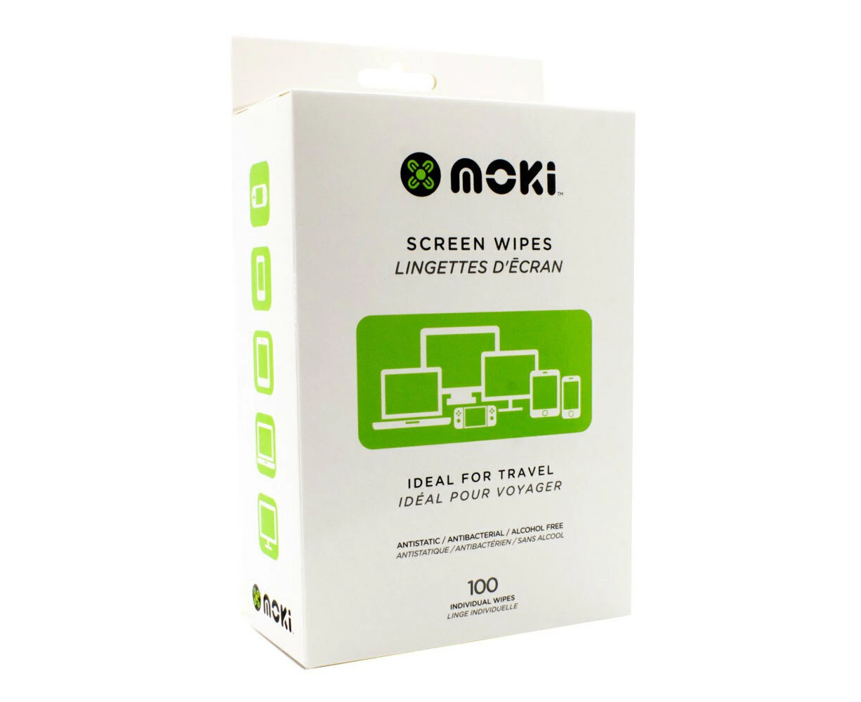 100pc Moki Screen Clean Disposable Wipes Cleaner for Laptop/Screen TV Monitor