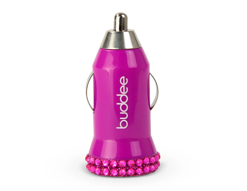 Buddee Single USB Car Charger 2.1A Bling Pink for Android/Samsung/iOS/iPhone