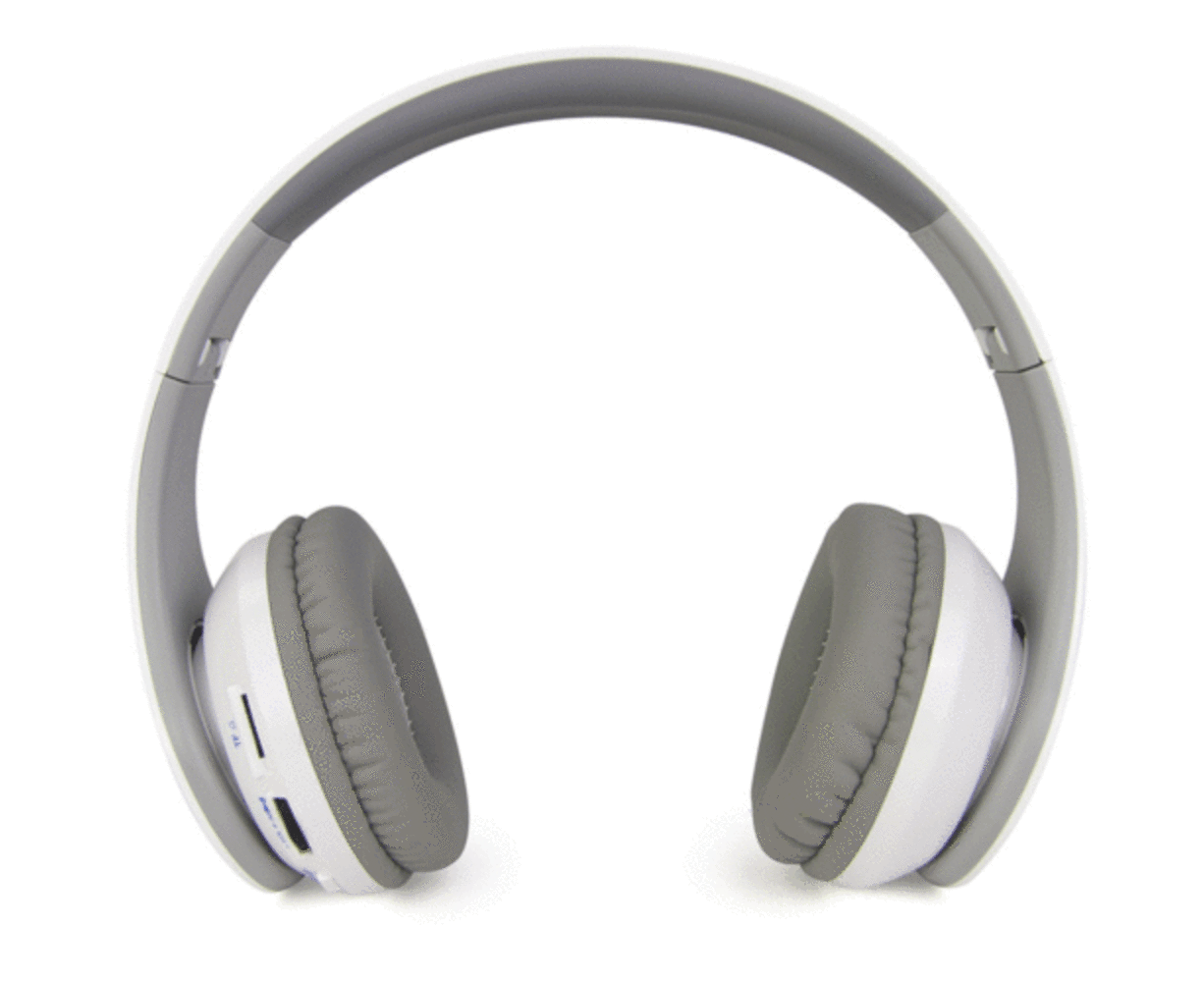 Buddee Wireless Bluetooth Over-Ear Headphones/Headset w/ Mic Rechargeable White