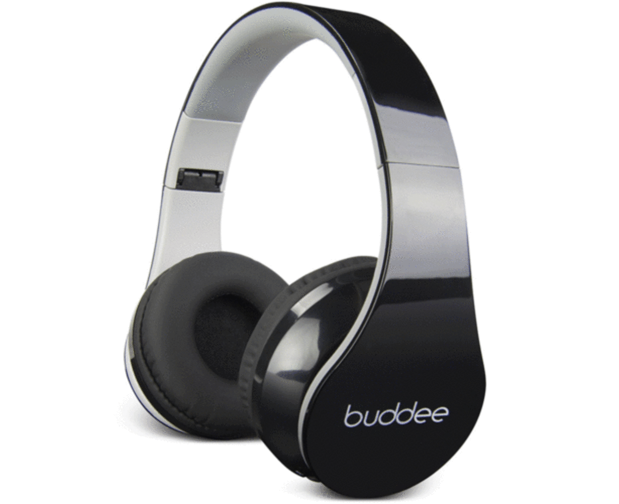 Buddee Wireless Bluetooth Over-Ear Headphones/Headset w/ Mic Rechargeable Black