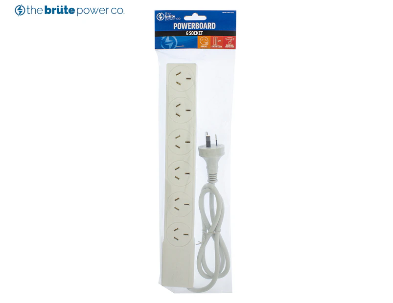 The Brute Power Co. 6-Outlet Power Board w/ Overload Protection