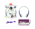 Buddyphones Moomin Foldable Kids/Children Headphones w/ Travel Bag Pama Purple