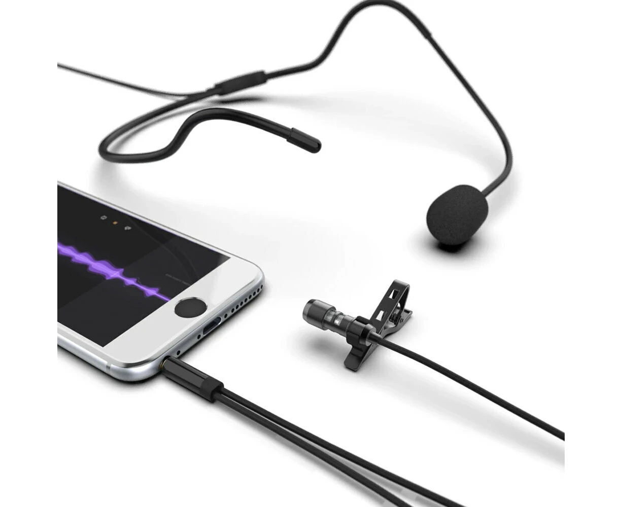 Fifine C1 Lavalier 3.5mm Microphone w/ Extension Cable for Smartphone/Camera/PC