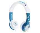 Buddyphones Moomin Foldable Kids/Children Wired Headphones w/ Travel Bag Blue
