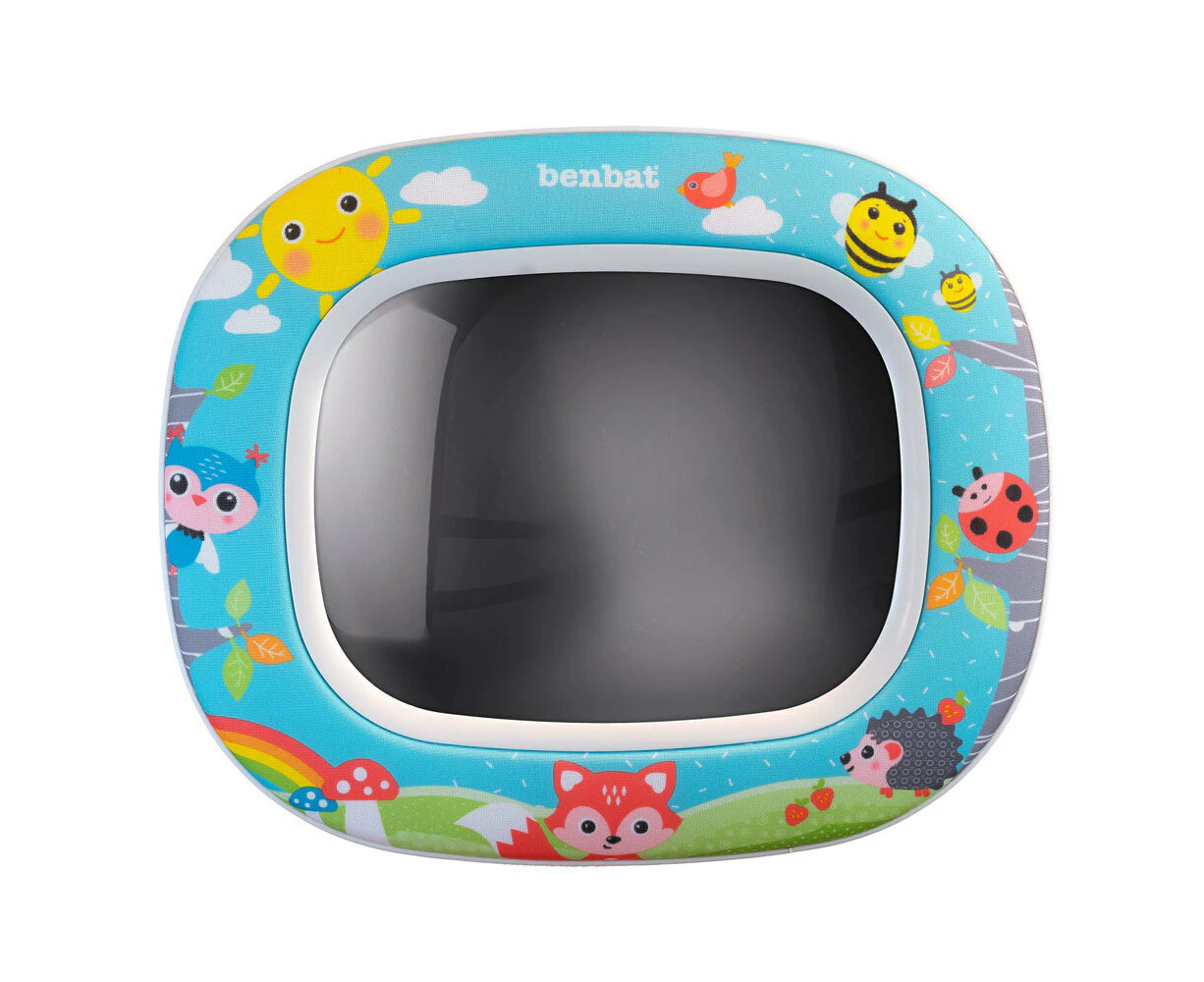 Benbat Baby Night & Day 30cm Car Head Rest Mirror w/Lights/Lullabies/Remote Blue