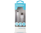 Buddee Dual Port USB Car Charger w/ 2x 1m Micro-USB Charge Sync Cable White