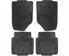 Universal Car Floor Mats Rubber/Carpet 4 Set Front/Back X Large Non-Skid Black