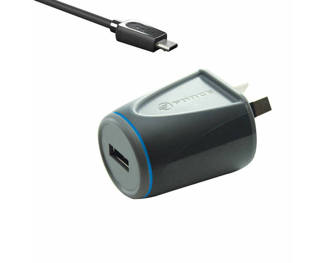 Force DST Home/Office Wall Charger & Micro USB Cable for Smart Phone/Tablets 12w