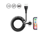 Sansai 1.5m 3in1 USB to USB-C Micro Charging Coiled Cable for iPad/iPhone Assort
