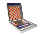 Classic 7in1 Travel Magnetic Backgammon/Checkers/Tic Tac Toe/Chess Board Games