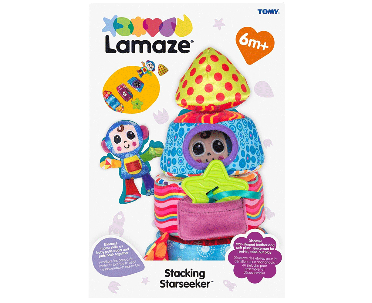Lamaze Stacking Starseeker Plush Soft Toy Rocket/Spaceship for Baby/Toddler