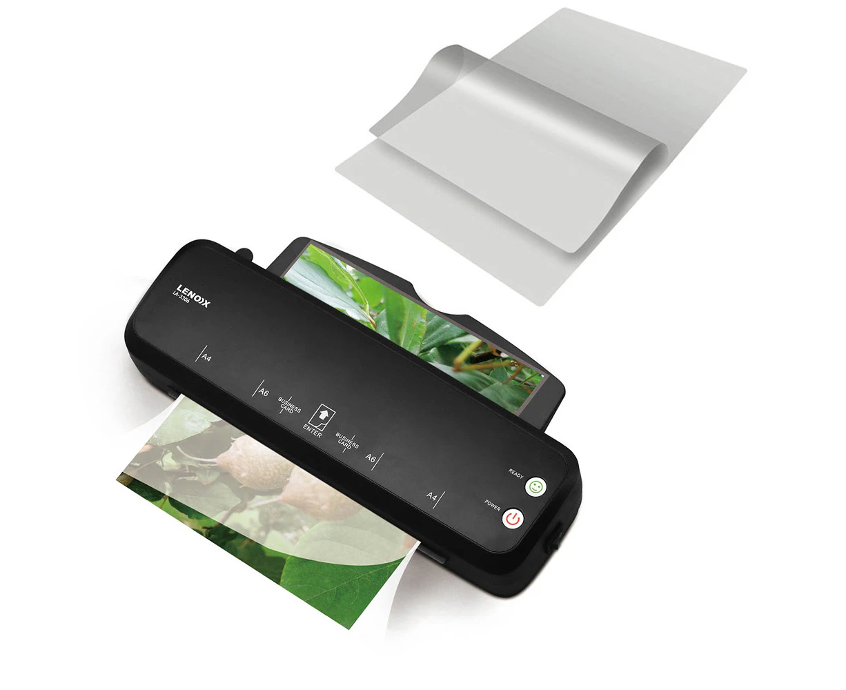 A4 Paper Hot Laminator Office/Business/Home w/100 Plastic Pouch Laminating Sheet