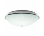 2PK Heller Brushed Stainless Steel Oyster 75W Lamp E27 Light Kit for Ceiling Fan