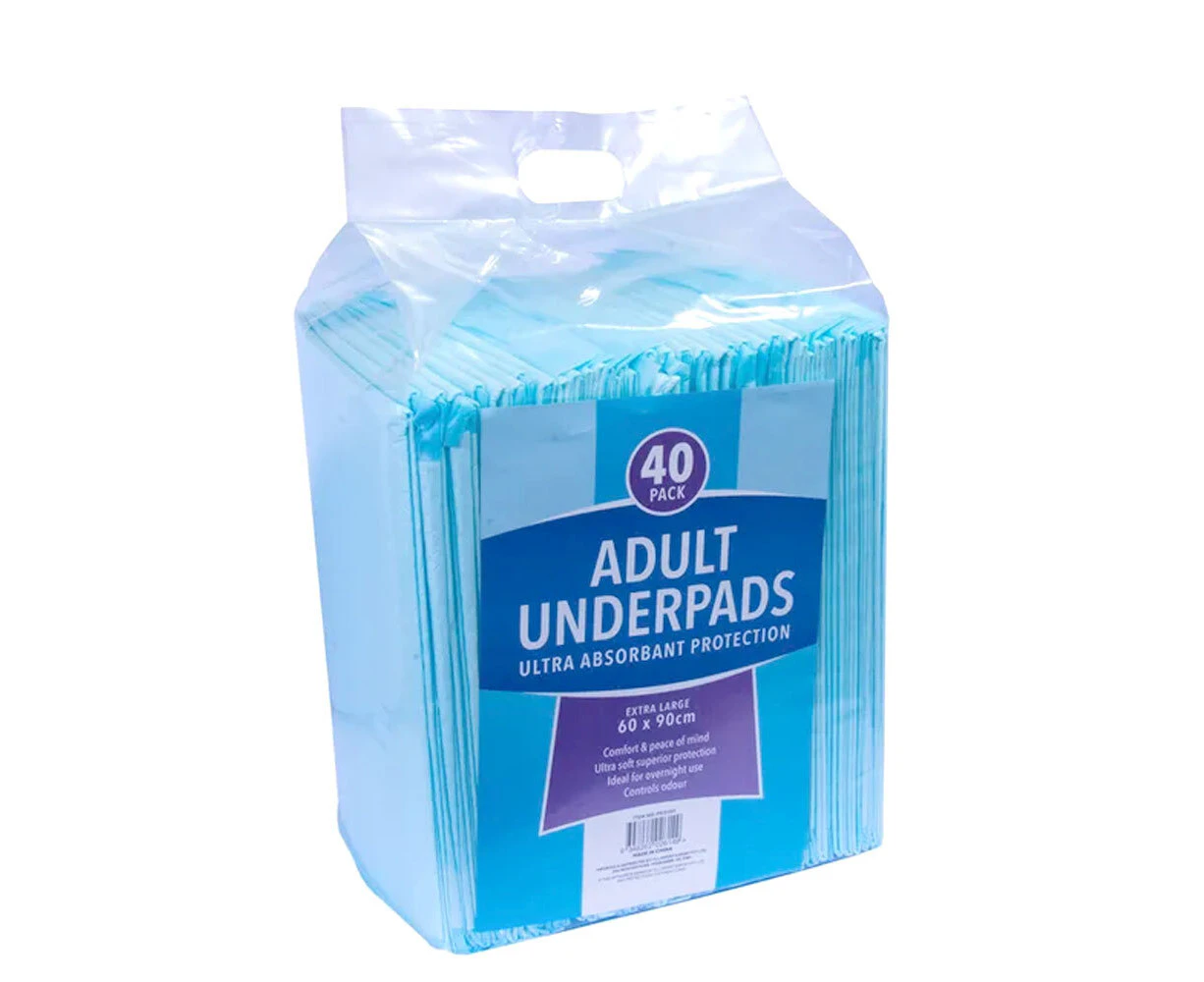 40PK Adults 90x60cm Underpads Ultra Absorbent Protection XL Undergarment Health