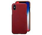 Pierre Cardin Genuine Leather Slim Case/Cover for Apple iPhone X/XS Red