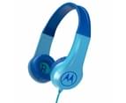 Motorola Kids Wired Over-Ear Headphones w/ In-line Mic/3.5mm Audio Splitter Blue 1