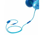 Motorola Kids Wired Over-Ear Headphones w/ In-line Mic/3.5mm Audio Splitter Blue