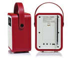 Portable Digital DAB+ Radio And Bluetooth Speaker Retro Look Red AUX USB Inputs
