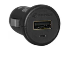 Force 1A USB Car Charger for Android/iPhone/iPad/Tablet/GPS/Smartphones - Black