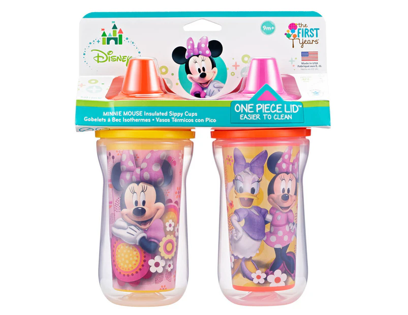 2PK The First Years Minnie Mouse Insulated Sippy 266ml Drinking Cup Baby/Toddler