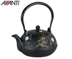 Avanti 1.1L Cherry Blossom Cast Iron Teapot - Black