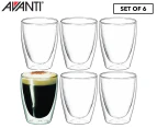 Set of 6 Avanti 250mL Caffe Twin Wall Glasses