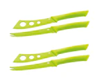 4PC Scanpan Knife Set Cutter Cheese Pate Stainless Steel Non-Stick Cutlery Green
