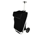 2PK Karlstert Aluminium Shopping Trolley Portable Grocery Bag Luggage Basket BLK