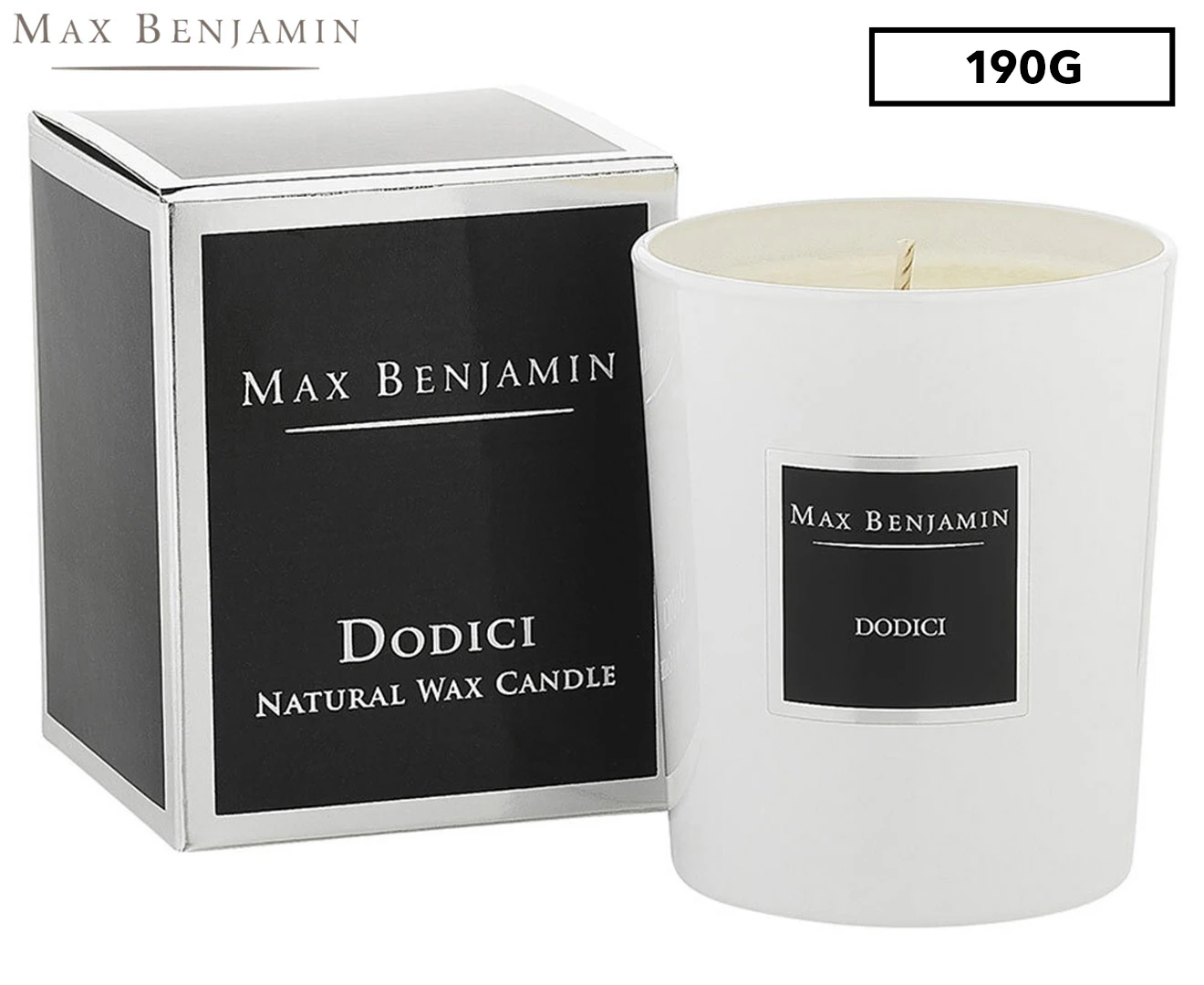 Max Benjamin 190g Natural Wax Home Scented/Fragrance Candle Decor Jar Dodici