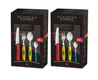 32pc Scanpan Spectrum Cutlery Set Fork Knife Spoon Teaspoon Coloured Dinnerware