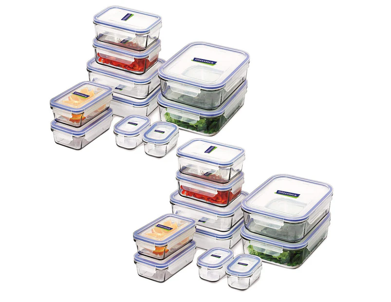 10pc Glasslock Tempered Glass w Lid Food Box Storage Container Set BPA Free