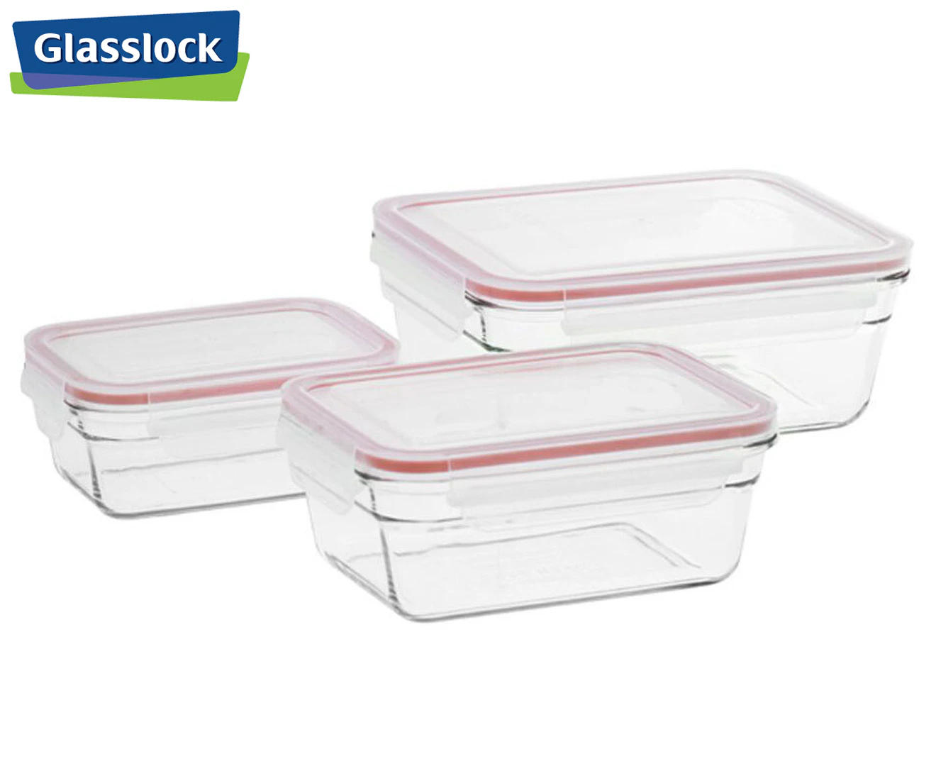 Glasslock  3 Piece Oven Safe Glass Container Set